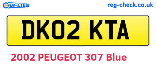 DK02KTA are the vehicle registration plates.