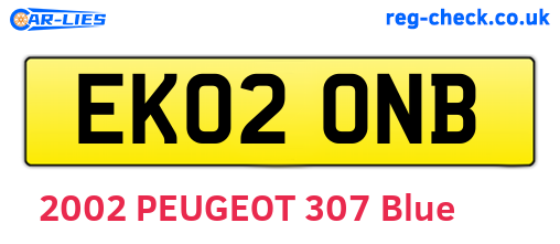 EK02ONB are the vehicle registration plates.