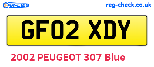 GF02XDY are the vehicle registration plates.