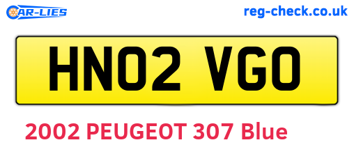 HN02VGO are the vehicle registration plates.