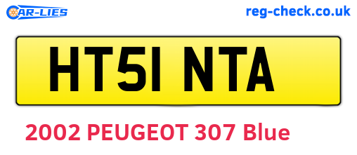 HT51NTA are the vehicle registration plates.