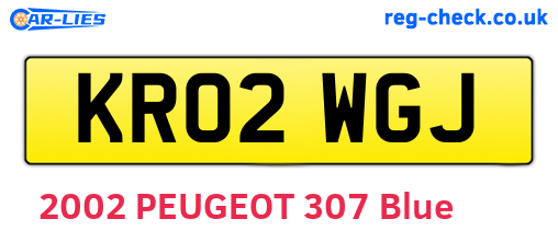 KR02WGJ are the vehicle registration plates.
