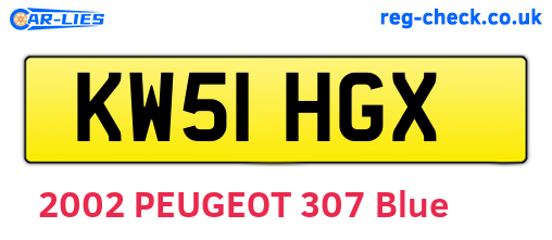 KW51HGX are the vehicle registration plates.