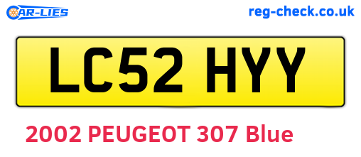 LC52HYY are the vehicle registration plates.
