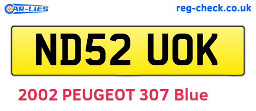 ND52UOK are the vehicle registration plates.