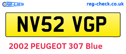 NV52VGP are the vehicle registration plates.