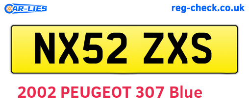 NX52ZXS are the vehicle registration plates.