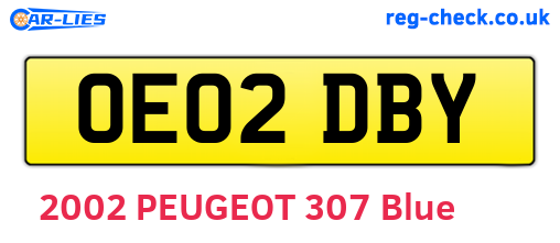 OE02DBY are the vehicle registration plates.
