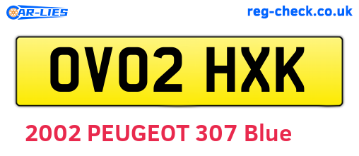 OV02HXK are the vehicle registration plates.