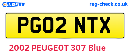 PG02NTX are the vehicle registration plates.