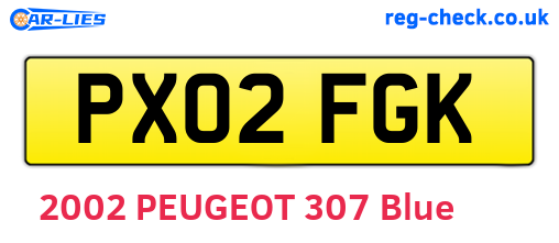 PX02FGK are the vehicle registration plates.
