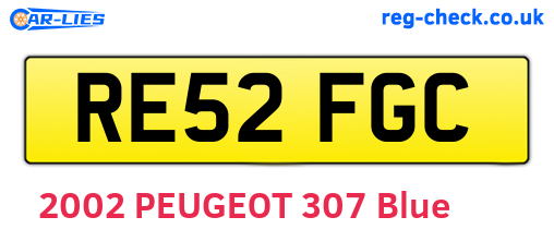 RE52FGC are the vehicle registration plates.