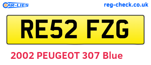 RE52FZG are the vehicle registration plates.