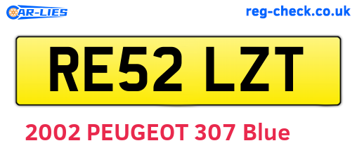 RE52LZT are the vehicle registration plates.
