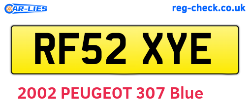 RF52XYE are the vehicle registration plates.