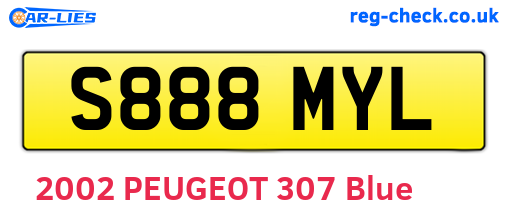 S888MYL are the vehicle registration plates.