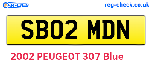 SB02MDN are the vehicle registration plates.