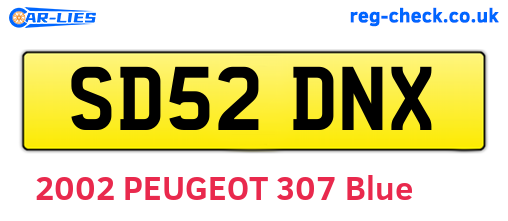 SD52DNX are the vehicle registration plates.