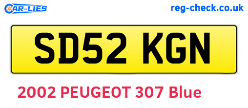 SD52KGN are the vehicle registration plates.