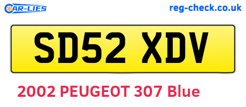 SD52XDV are the vehicle registration plates.