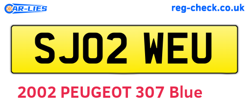 SJ02WEU are the vehicle registration plates.