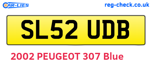 SL52UDB are the vehicle registration plates.