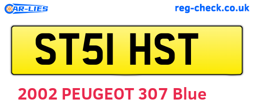 ST51HST are the vehicle registration plates.