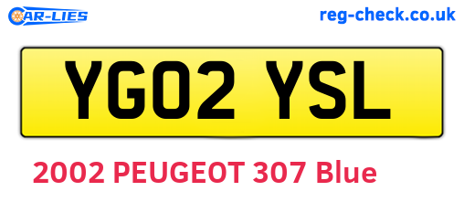 YG02YSL are the vehicle registration plates.