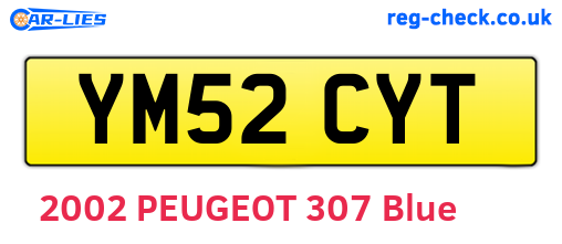 YM52CYT are the vehicle registration plates.