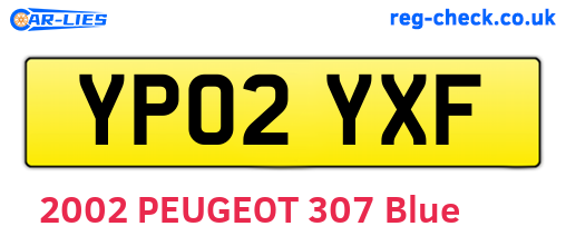 YP02YXF are the vehicle registration plates.