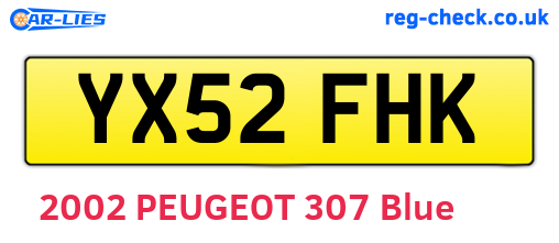 YX52FHK are the vehicle registration plates.