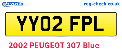 YY02FPL are the vehicle registration plates.