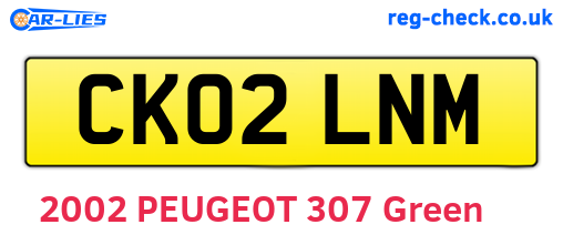 CK02LNM are the vehicle registration plates.
