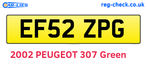 EF52ZPG are the vehicle registration plates.