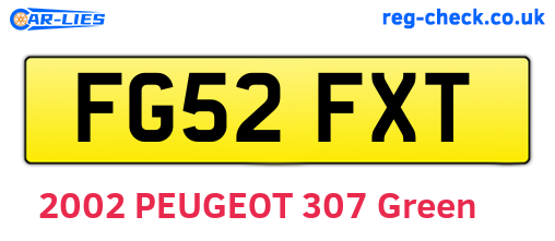 FG52FXT are the vehicle registration plates.