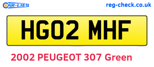 HG02MHF are the vehicle registration plates.