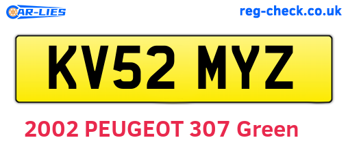 KV52MYZ are the vehicle registration plates.