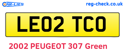 LE02TCO are the vehicle registration plates.