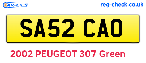 SA52CAO are the vehicle registration plates.