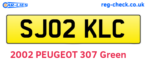 SJ02KLC are the vehicle registration plates.