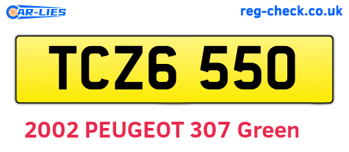 TCZ6550 are the vehicle registration plates.