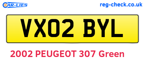 VX02BYL are the vehicle registration plates.