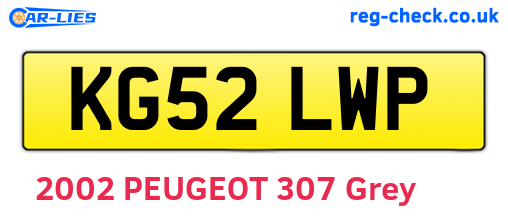 KG52LWP are the vehicle registration plates.