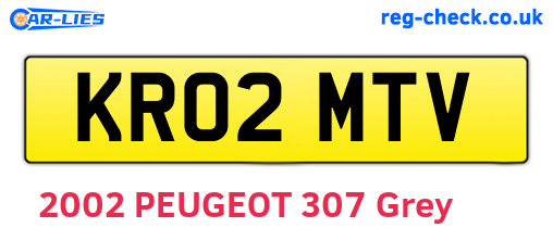 KR02MTV are the vehicle registration plates.