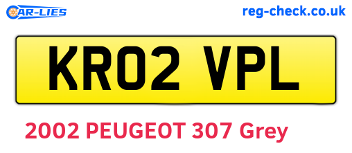 KR02VPL are the vehicle registration plates.