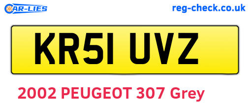 KR51UVZ are the vehicle registration plates.