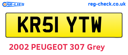 KR51YTW are the vehicle registration plates.