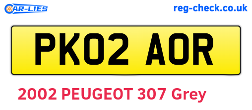 PK02AOR are the vehicle registration plates.