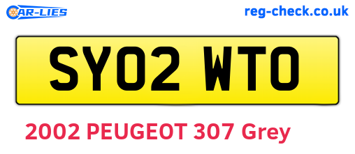 SY02WTO are the vehicle registration plates.