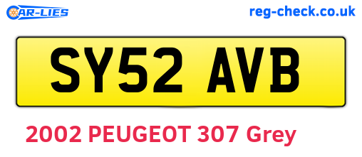 SY52AVB are the vehicle registration plates.